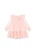 Konges Sløjd Bow Dress Creole Pink – widok sukienki od tyłu, pokazujący lekko rozkloszowany, warstwowy dół.