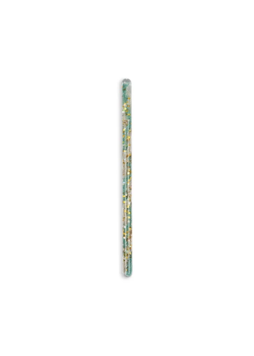 Konges Sløjd Magical Glitter Wand Green Mix – zielona różdżka z brokatem na białym tle