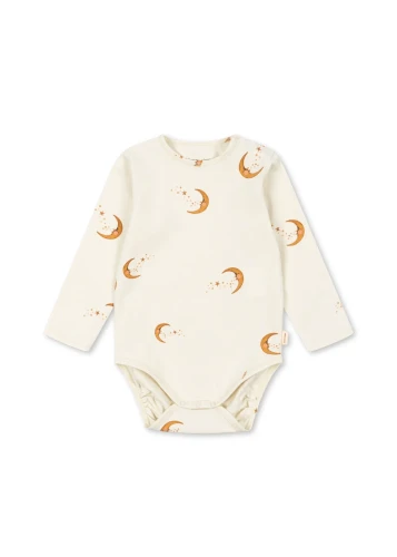 Konges Sløjd Basic LS Body GOTS Moon – body z długim rękawem w księżyce