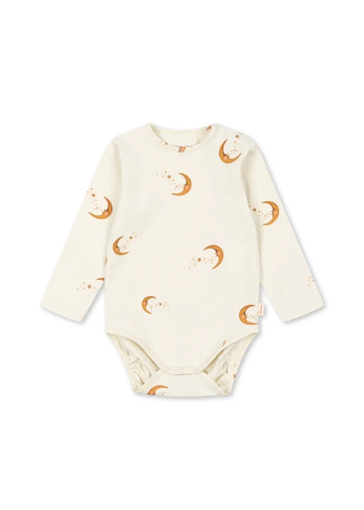 Konges Sløjd Basic LS Body GOTS Moon – body z długim rękawem w księżyce