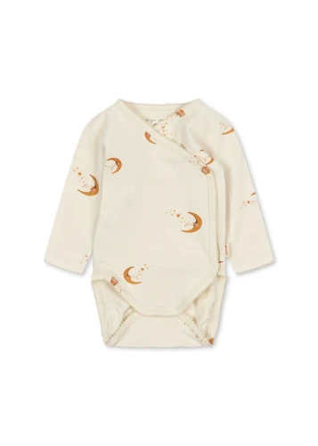 Konges Sløjd Basic LS Newborn Body Moon kopertowe body z przodu