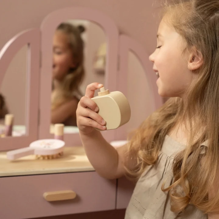 Little Dutch toaletka dziecięca z drewnianymi akcesoriami kosmetycznymi