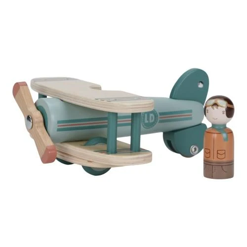 Little Dutch drewniany samolot Essentials – wyjmowana figurka pilota