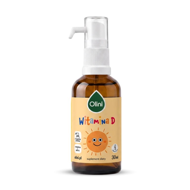Witamina D3 Olini dla dzieci i niemowląt w kroplach 30 ml z pompką