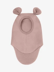 Balaclava Ears Wool Fleece Mahogany Rose – kominiarka z wełny merino z uszkami