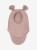 HUTTEliHUT Balaclava Ears Wool Fleece Mahogany Rose – różowa kominiarka z uszkami misia, widok z przodu
