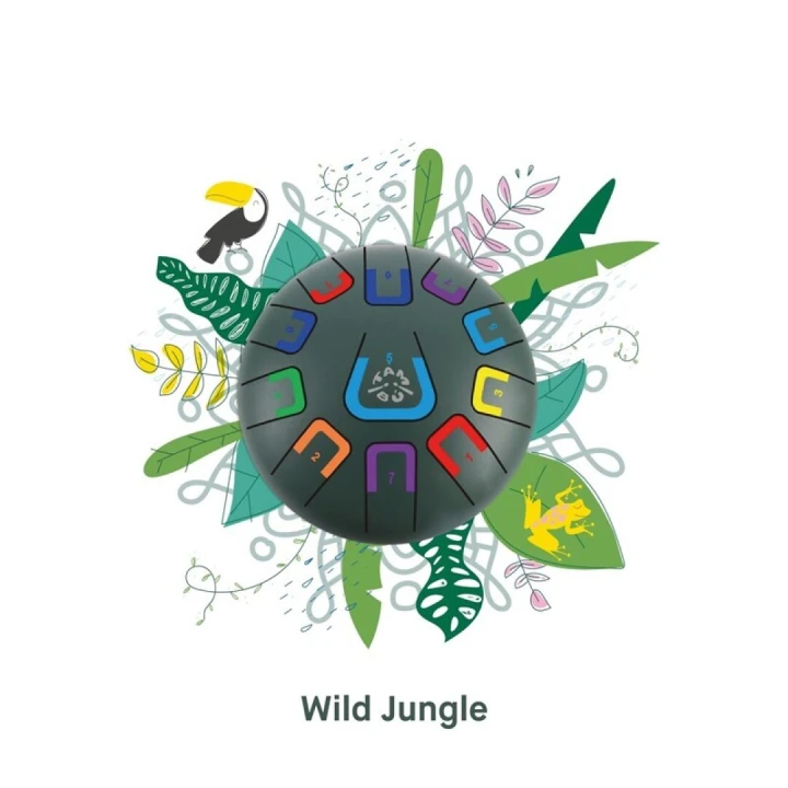 Juegaconmigo Tambu Wild Jungle – zielony bębenek językowy 11 tonów