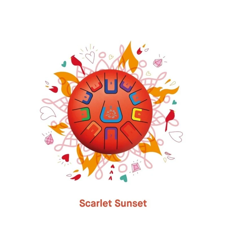 Juegaconmigo Tambu Scarlet Sunset – czerwony bębenek językowy 11 tonów