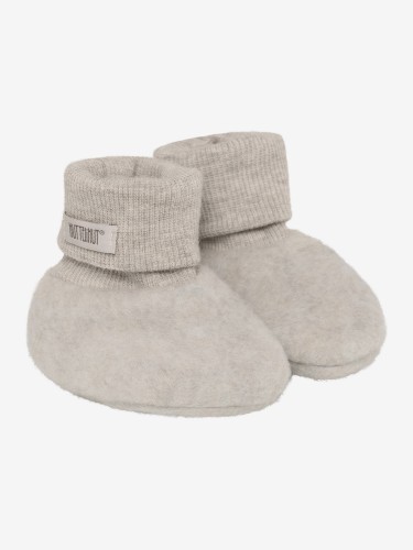HUTTEliHUT Footies Wool Fleece Camel Melange - para bucików niemowlęcych z wełny merino