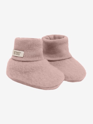 HUTTEliHUT Footies Wool Fleece Mahogany Rose - para bucików niemowlęcych z wełny merino