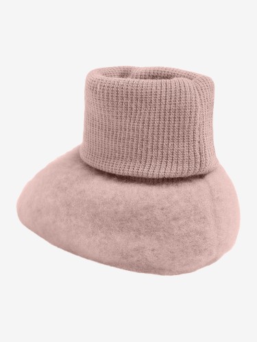 HUTTEliHUT Footies Wool Fleece Mahogany Rose - bucik merino z prążkowanym mankietem, widok z boku