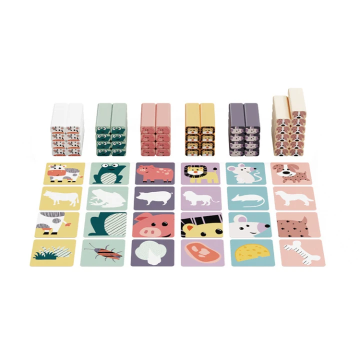 Topbright Animal Stacking Game – 51 drewnianych klocków z kolorowymi zwierzętami