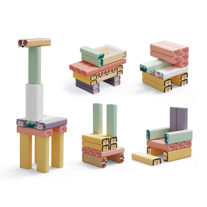 Topbright Animal Stacking Game – różne sposoby układania drewnianej wieży