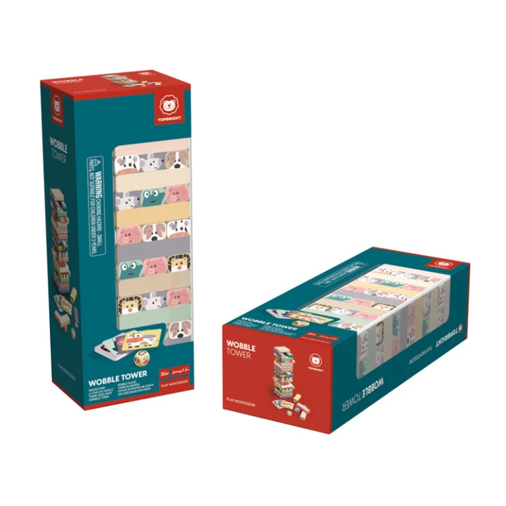 Topbright Animal Stacking Game – drewniana gra zręcznościowa w opakowaniu producenta
