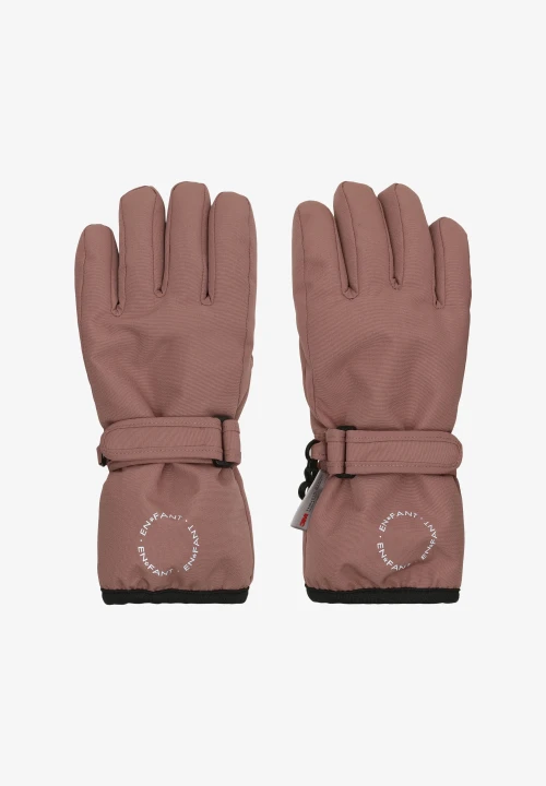 EN FANT Gloves Burlwood – różowe rękawiczki zimowe, widok zewnętrznej strony