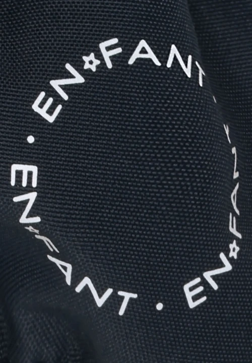 EN FANT Gloves Parisian Night – zbliżenie na logo i granatowy materiał
