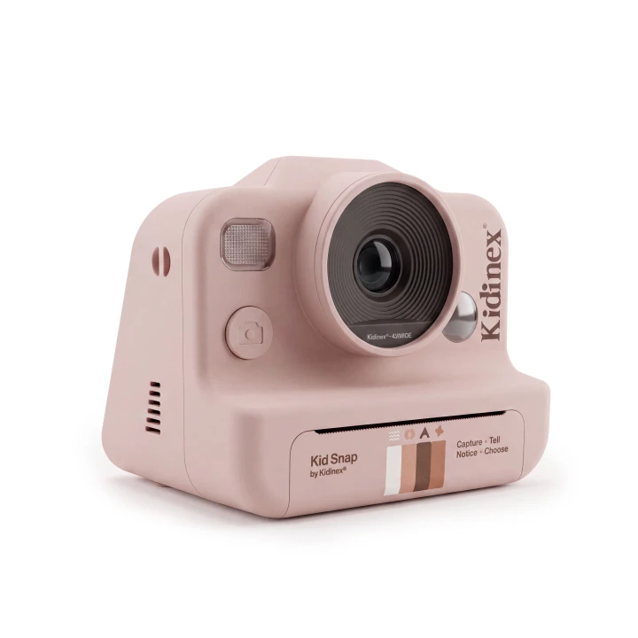 Kidinex KidSnap Pink – aparat w ujęciu z boku i przodu