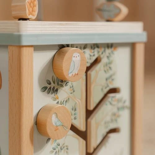 Little Dutch Activity Cube Blue Forest Friends – przesuwane elementy na ściance