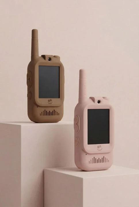 Kidinex KidTooki Pink &amp; Brown – zestaw krótkofalówek wideo