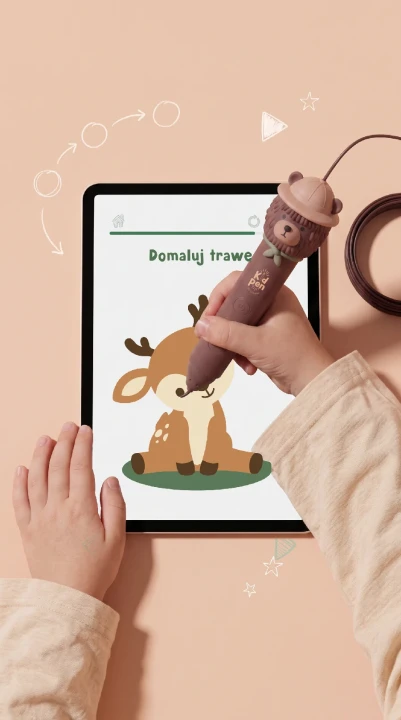 Kidinex KidPen Bear – tworzenie z wzorem na ekranie