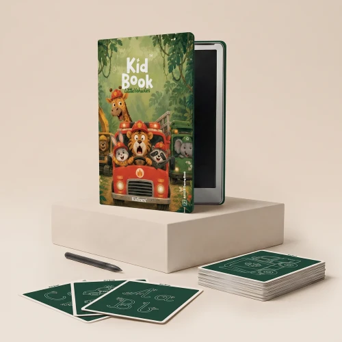 Kidinex KidBook Little Vehicles – zestaw do rysowania z tabletem LCD i kartami pracy