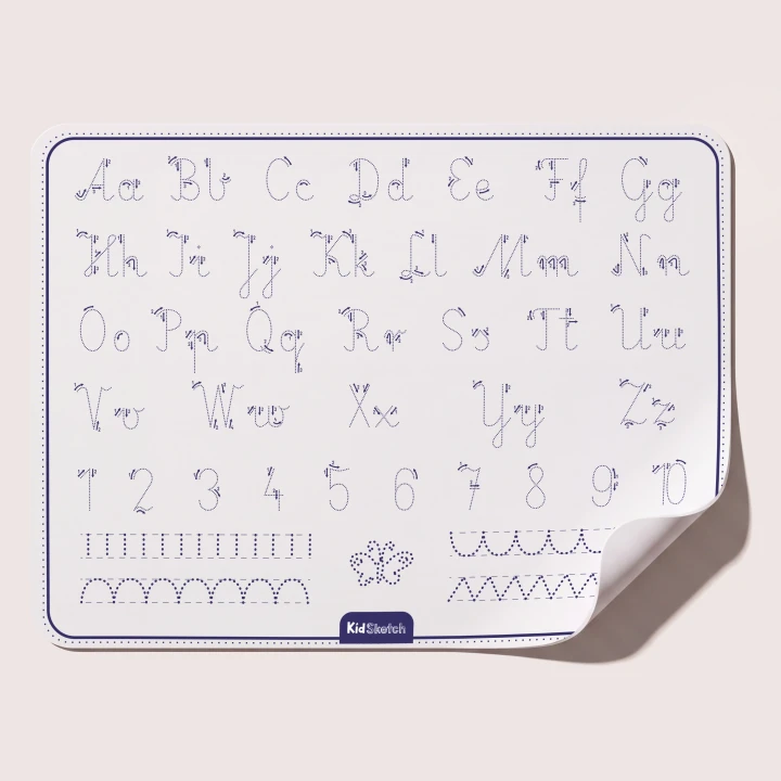 Kidinex Kid Sketch Magic Forest – druga strona maty do ćwiczenia liter, cyfr i szlaczków
