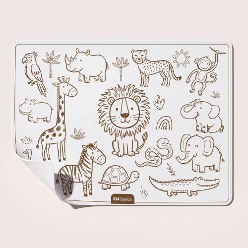 Kidinex Kid Sketch Safari – mata do kolorowania z motywem zwierząt safari