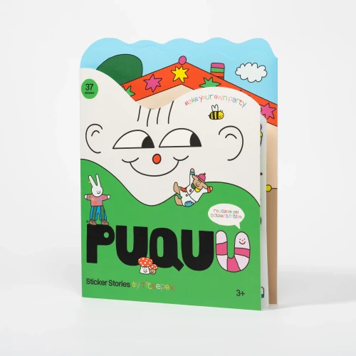 PUQUU Sticker Stories by Titeepex - książeczka z 37 naklejkami wielorazowymi