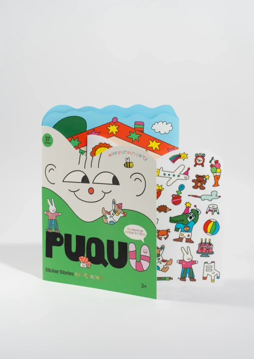 PUQUU Sticker Stories by Titeepex - książeczka i arkusz naklejek