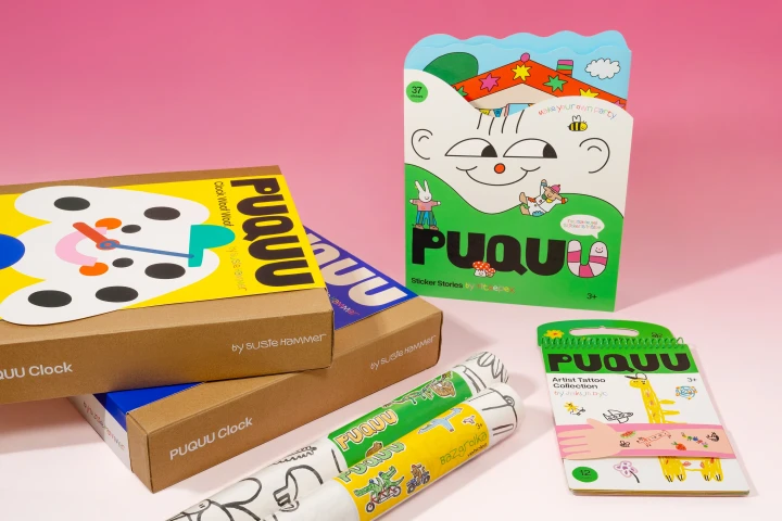 Kolekcja PUQUU: kolorowanki Bazgrolka, naklejki, tatuaże i zegary