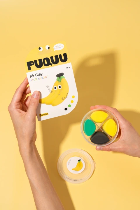 PUQUU Air Clay Banan: zawartość pudełka i opakowanie