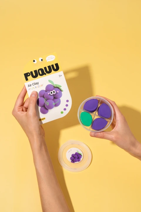 PUQUU Air Clay Winogrono: zawartość zestawu i opakowanie