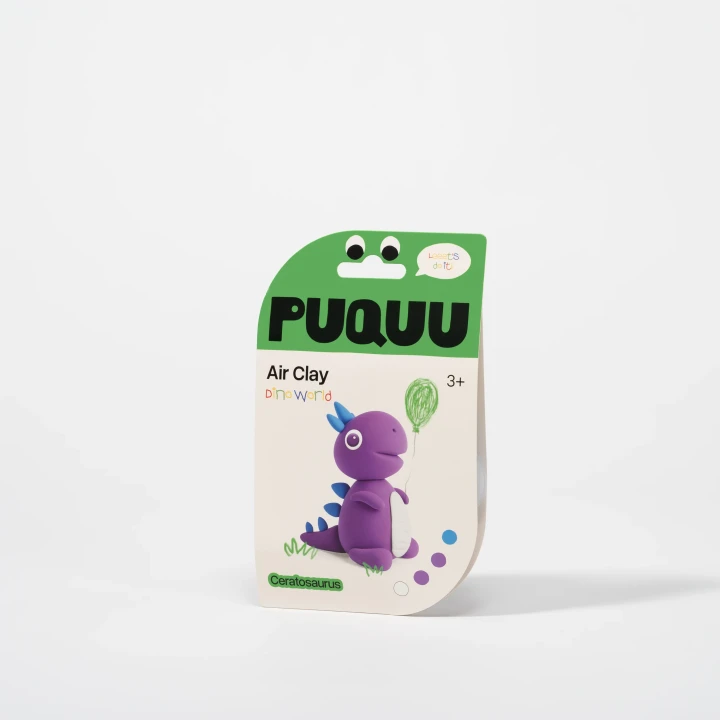 PUQUU Air Clay Ceratosaurus: opakowanie masy plastycznej Dino World