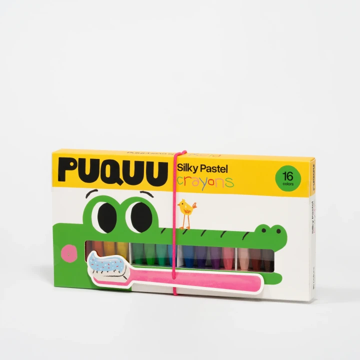 PUQUU Silky Pastel Crayons 16 kolorów - pudełko z krokodylem