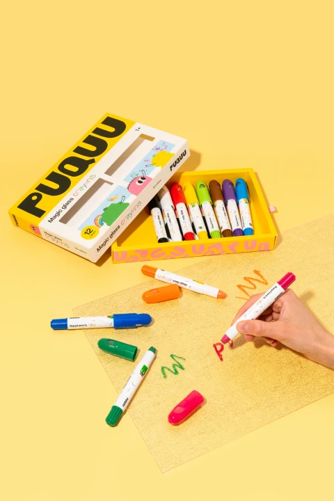 PUQUU Magic Glass Crayons - rysowanie i otwarty zestaw
