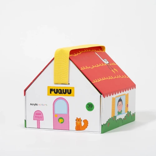 PUQUU Acrylic Markers 39 kolorów - pudełko w kształcie domku