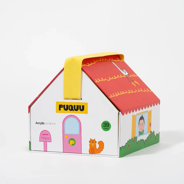 PUQUU Acrylic Markers 39 kolorów - pudełko w kształcie domku