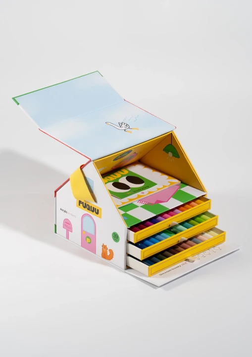 PUQUU Acrylic Markers 39 kolorów - organizer z wysuniętymi szufladkami