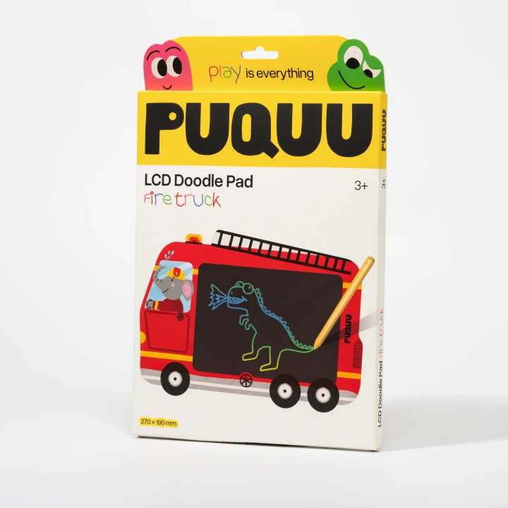 PUQUU LCD Doodle Pad Fire Truck, tablet do rysowania w opakowaniu