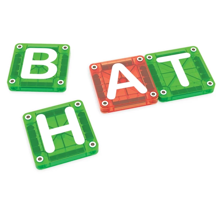 25MM_Letters_Build51_RGB.webpMAGNA-TILES microMAGS LEARN Letters – płytki z literami B, A, T i H