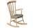 Maileg Rocking chair Mouse Wheat beżowy fotel bujany z poduszką w kwiaty