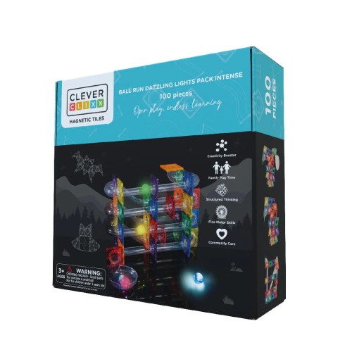 Cleverclixx Ball Run Dazzling Lights Intense 100 elementów – opakowanie zestawu