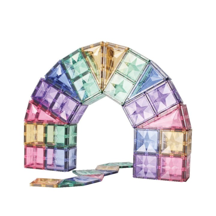 Klocki magnetyczne Cleverclixx Pastel – konstrukcja łukowa z elementów 125 el.
