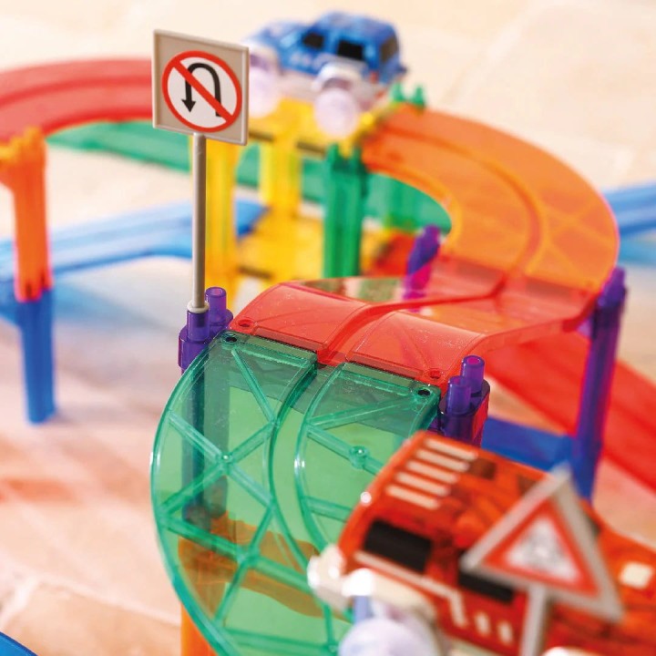 Cleverclixx klocki magnetyczne Race Track Intense kolorowe elementy