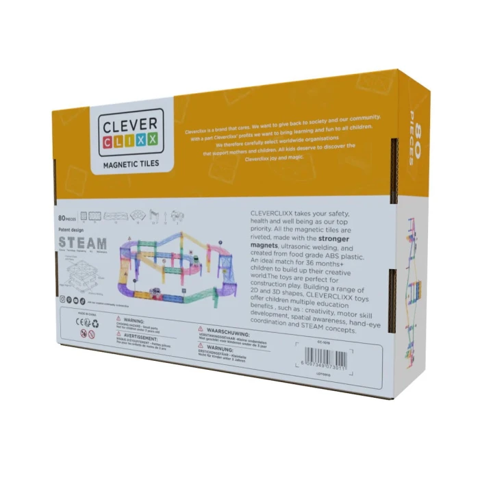 Cleverclixx Large Race Track Pastel – tylna strona opakowania zestawu