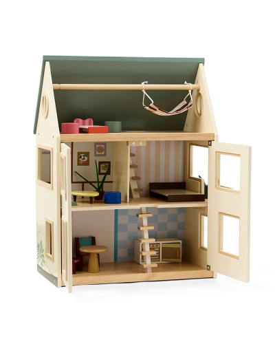 Kid's Concept AIDEN drewniany domek dla lalek z ogrodem i mebelkami
