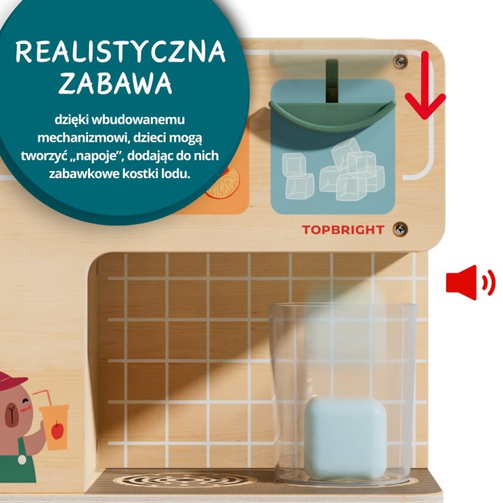 Zabawkowa wyciskarka do soków Topbright z funkcją dozowania owoców i lodu