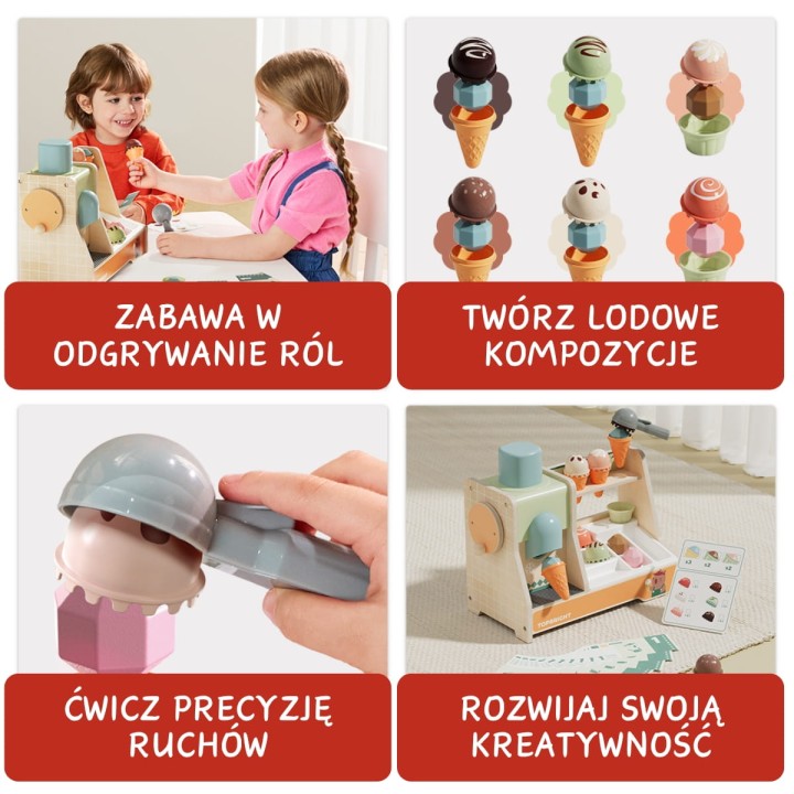 Zestaw Topbright Ice Cream Boutique z akcesoriami do zabawy w lodziarnię