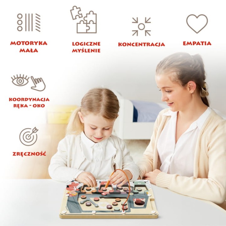Dziecko bawi się magnetycznym sortownikiem odpadów Topbright