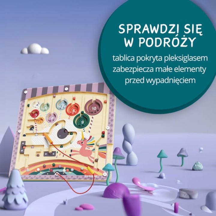 Układanka magnetyczna Top Bright z jednorożcem i kolorowymi koralikami